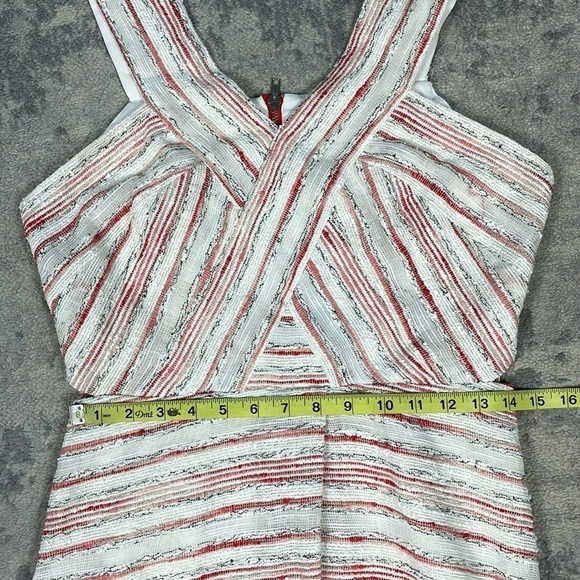 W118 by Walter Baker Mini Dress Tweed Candy Stripe Side Cut Out Sleeveless Sz M - Picture 10 of 12